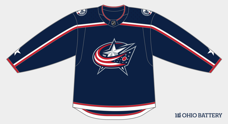 Columbus Blue Jackets new adidas home jersey.