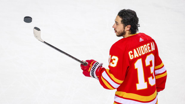 Johnny Gaudreau Columbus Sticks WHT