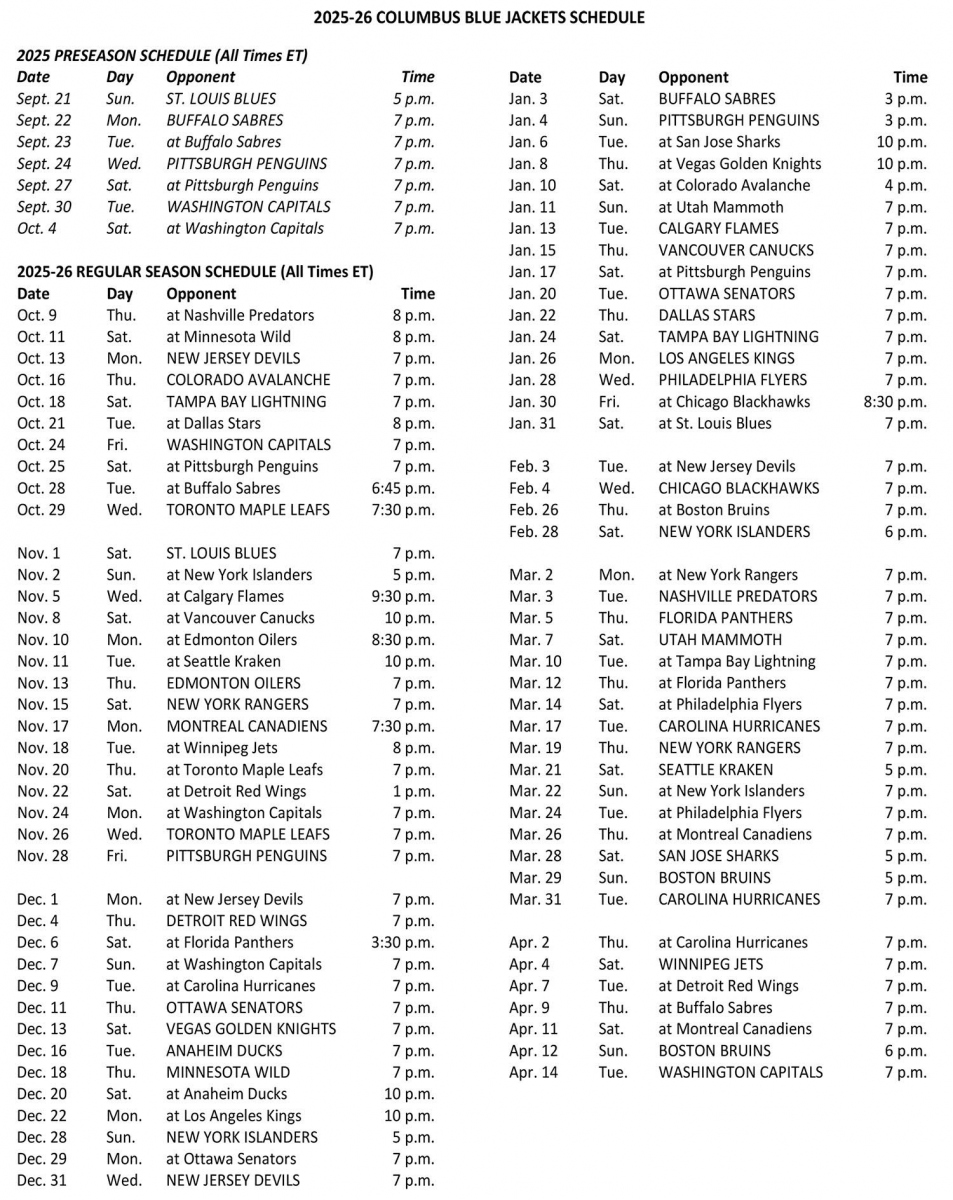 2025-26 Schedule 2025-26 Schedule