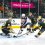 Columbus Blue Jackets center Liam Foudy attempts to score a goal against the Vegas Golden Knights