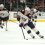 Cole Sillinger skates with the puck in the Blue Jackets vs. Ducks game. 