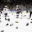 Boston Bruins fans throw their hats on the ice against the Columbus Blue Jackets at TD Garden