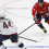 Washington Capitals left wing Alex Ovechkin (8) skates with the puck as Columbus Blue Jackets defenseman Erik Gudbranson (44) defends in the third period at Capital One Arena.