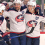 Oct 11, 2025; Saint Paul, Minnesota, USA; Columbus Blue Jackets forward Miles Wood (11) celebrates his goal against the Minnesota Wild with forward Isac Lundestrom (21) and defensemen Damon Severson (78) during the first period at Grand Casino Arena.