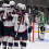 Oct 21, 2025; Dallas, Texas, USA; Columbus Blue Jackets left wing Dmitri Voronkov (10) celebrates with his teammates after scoring a power play goal against the Dallas Stars as goaltender Jake Oettinger (29) and defenseman Esa Lindell (23) look on during the third period at the American Airlines Center.