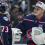 Nov 1, 2025; Columbus, Ohio, USA; Columbus Blue Jackets goaltender Jet Greaves (73) celebrates with goaltender Elvis Merzlikins (90) after defeating the St. Louis Blues at Nationwide Arena.