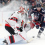 Dec 11, 2025; Columbus, Ohio, USA; Ottawa Senators goaltender Linus Ullmark (35) saves the puck as Columbus Blue Jackets left wing Miles Wood (11) looks for a shot during the second period at Nationwide Arena.