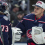 Nov 1, 2025; Columbus, Ohio, USA; Columbus Blue Jackets goaltender Jet Greaves (73) celebrates with goaltender Elvis Merzlikins (90) after defeating the St. Louis Blues at Nationwide Arena.