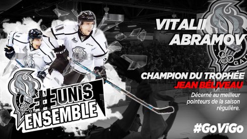 Columbus Blue Jackets prospect Vitalli Abramov took home the Jean Béliveau for leading the QMJHL in scoring.