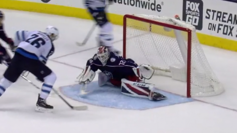 Sergei Bobrovsky makes an incredible save 