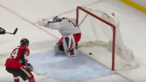 Sergei Bobrovsky lets in a bad goal against the Ottawa Senators