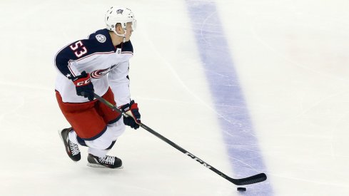 Blue Jackets defenseman Gabriel Carlsson