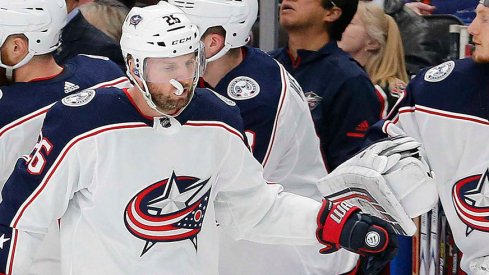 Thomas Vanek potted three goals last night for the Columbus Blue Jackets 