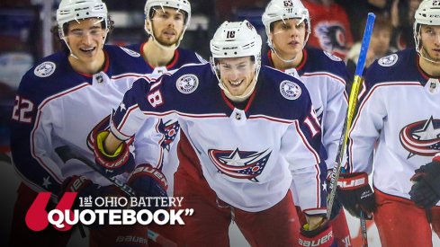 Pierre-Luc Dubois talks about his hat trick for the Columbus Blue Jackets against the Calgary Flames 