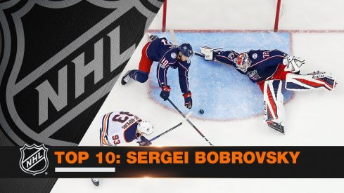 Blue Jackets goaltender Sergei Bobrovsky made several highlight-reel saves in a strong 2017-18 season.