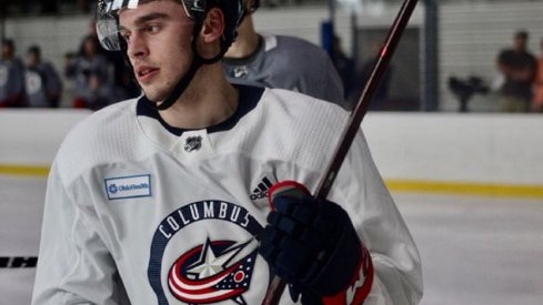 Forward Liam Foudy participates in CBJ Development Camp