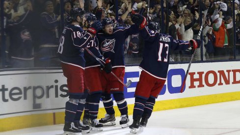 Pierre-Luc Dubois, Artemi Panarin & Cam Atkinson