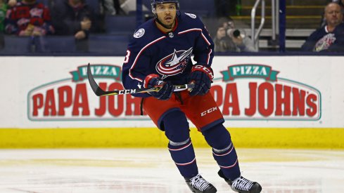 Columbus Blue Jackets defenseman Seth Jones skates in a game at Nationwide Arena.