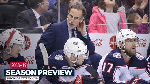 Columbus Blue Jackets head coach John Tortorella looks on during a game against the Toronto Maple Leafs.