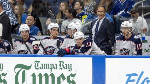 Columbus Blue Jackets head coach John Tortorella looks on during a game against the Tampa Bay Lightning.