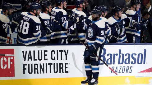 Anthony Duclair celebrates scoring a highlight reel goal