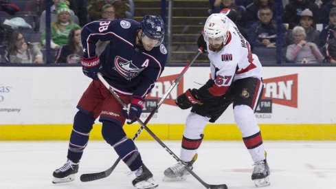 Boone Jenner has 17 points in 38 games this season for the Columbus Blue Jackets.