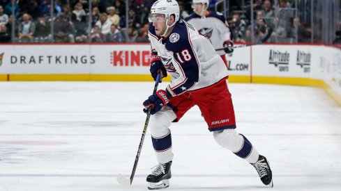 Pierre-Luc Dubois has 100 points for the Columbus Blue Jackets through 143 games.