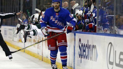 Defenseman Adam McQuaid was acquired by the Columbus Blue Jackets from the New York Rangers ahead of the NHL trade deadline.
