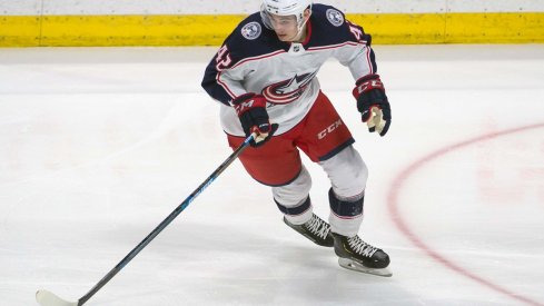 19-year-old rookie forward Alexandre Texier skates for the Columbus Blue Jackets.