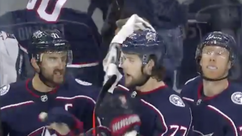 Columbus Blue Jackets head coach John Tortorella got beer on his head late in Game 4 at Nationwide Arena.