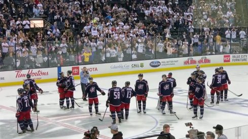 Fans at Nationwide Arena saluted their Blue Jackets following their series loss to Boston.