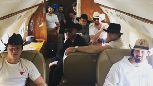 A large group of Columbus Blue Jacket players flew down to Nashville to unwind after their second round playoff loss.