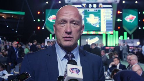 Columbus Blue Jackets GM Jarmo Kekalainen addresses the media following the 2018 NHL Draft.