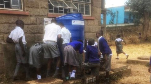 Water purification system built with the proceeds of the Blue Jackets' jersey auctions.