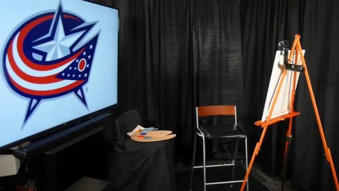 Blue Jackets prospects' paint the team's logo and the results are less than pleasing.