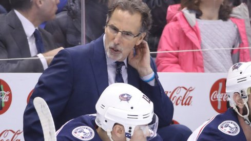 Columbus Blue Jackets head coach John Tortorella reacts during a 6-3 loss to the Toronto Maple Leafs at the Air Canada Centre in February of 2018.