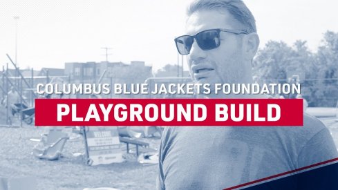 Blue Jackets Staff help build a playground and continue to help out in the community.