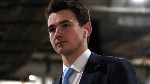 Columbus Blue Jackets center Alexandre Texier prepares for Game 3 of the Stanley Cup Playoffs at Nationwide Arena.