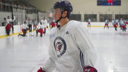 Andrew Peeke at Columbus Blue Jackets Training Camp.