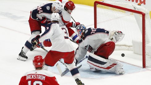 TJ Oshie scores the overtime game winning goal for the Washington Capitals