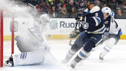 Seth Jones scores his fifth goal of the season in a 4-3 win over the Winnipeg Jets