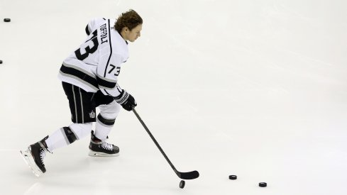 Los Angeles Kings right wing Tyler Toffoli (73) skates during warm-ups before playing the Pittsburgh Penguins at PPG PAINTS Arena.