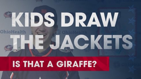 Alexandre Texier is drawn by little kids and not everyone on the Blue Jackets is able to guess correctly.