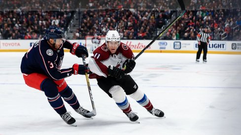 Seth Jones plays against the Avalanche, his last game since his injury