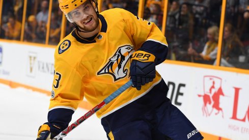 Viktor Arvidsson plays against the Blue Jackets 