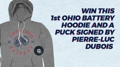 Win a puck signed by Pierre-Luc Dubois and a 1st Ohio Battery hoodie.