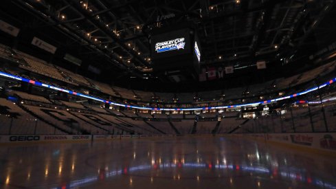 A view of the arena prior to game four of the first round of the 2019 Stanley Cup Playoffs between the Tampa Bay Lightning and the Columbus Blue Jackets at Nationwide Arena.