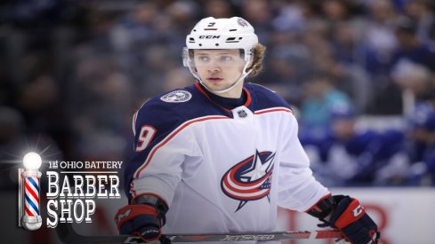 Columbus Blue Jackets left wing Artemi Panarin (9) during their game against the Toronto Maple Leafs at Scotiabank Arena.