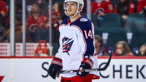 Gus Nyquist skates in Calgary 