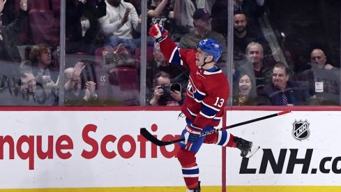 Max Domi scores against the New York Rangers